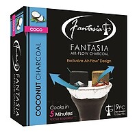 Fantasia Air-Flow Coconut Hookah Charcoal 9 Piece Box