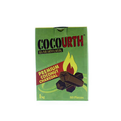 CocoUrth Coconut Charcoal Hex 60 Piece Box