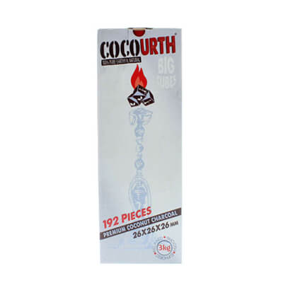 CocoUrth Coconut Charcoal Big Cube 192 Piece Box