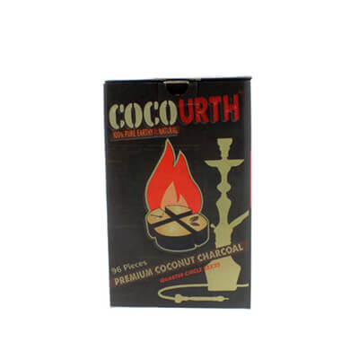 CocoUrth Coconut Charcoal Quarter Circle 96 Piece Box