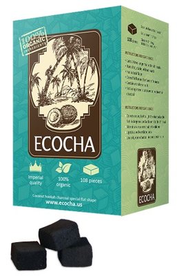 Ecocha Coconut Charcoal Flat 108 Piece Box