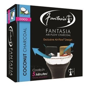 Fantasia Air-Flow Coconut Hookah Charcoal 45 Piece Box